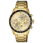 Relógio CITIZEN masculino cronógrafo aço dourado AN8163-54P/TZ31454G