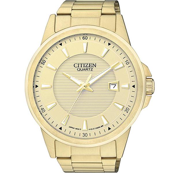 Relógio Citizen Masculino Dourado TZ20331G Analógico 5 Atm Cristal Mineral Tamanho Grande