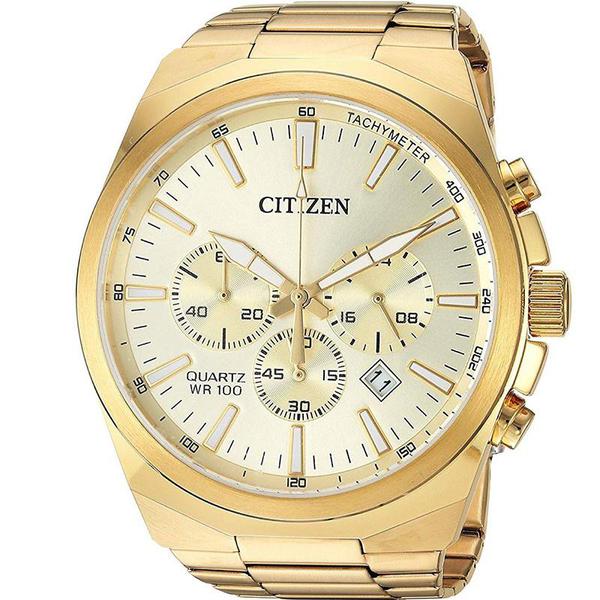 Relógio Citizen Masculino Dourado TZ31105G Analógico 10 Atm Cristal Mineral Tamanho Médio