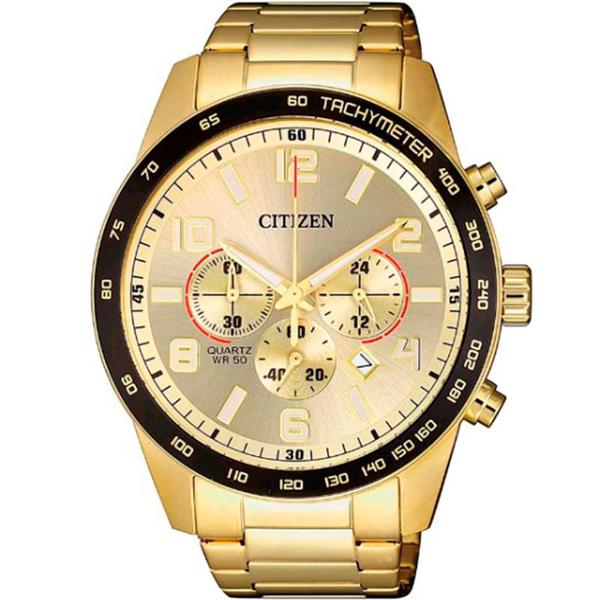 Relógio Citizen Masculino Dourado TZ31454G Analógico 5 Atm Cristal Mineral Tamanho Médio