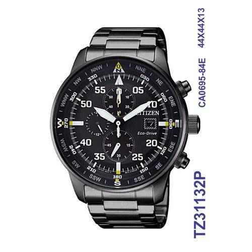 Relógio Citizen Masculino Eco-drive Aviator Tz31132p Preto