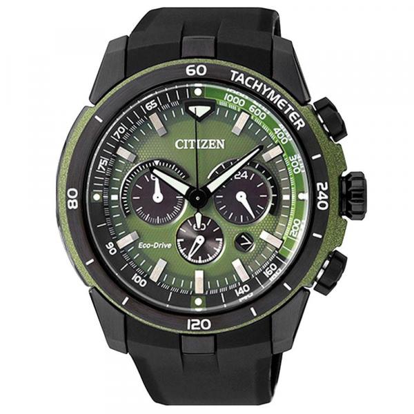 Relógio Citizen Masculino Eco Drive Green Rubber TZ30786G