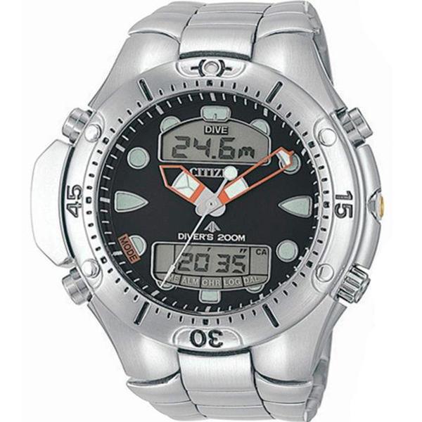 Relógio Citizen Masculino Prata Aqualand TZ10020D Anadigi 20 Atm Cristal Mineral Tamanho Médio