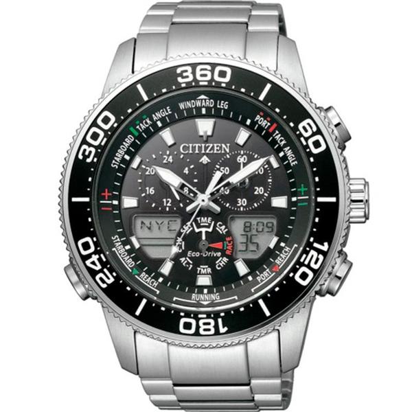 Relógio Citizen Masculino Prata Eco-Drive TZ31418T Anadigi 20 Atm Cristal Mineral Tamanho Médio