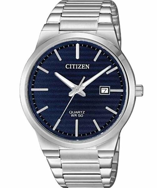 Relógio Citizen Masculino Prateado Fundo Azul TZ20831F