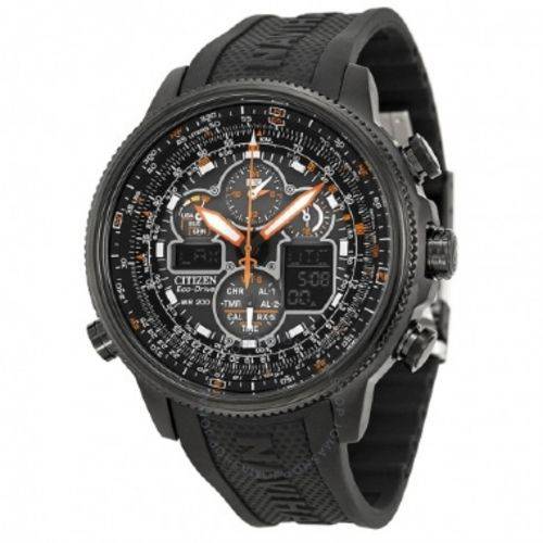 Relógio Citizen Navihawk A-t Eco Drive Black Dial Mens Watch - Modelo Jy8035-04e