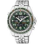 Relógio Citizen Wingman Verde JQ8008-58W TZ10075D World Time