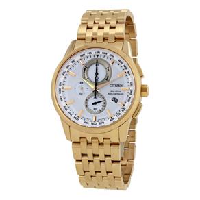 Relógio Citizen World Chronograph A-T Perpetual At8113-55A Banhado a Ouro