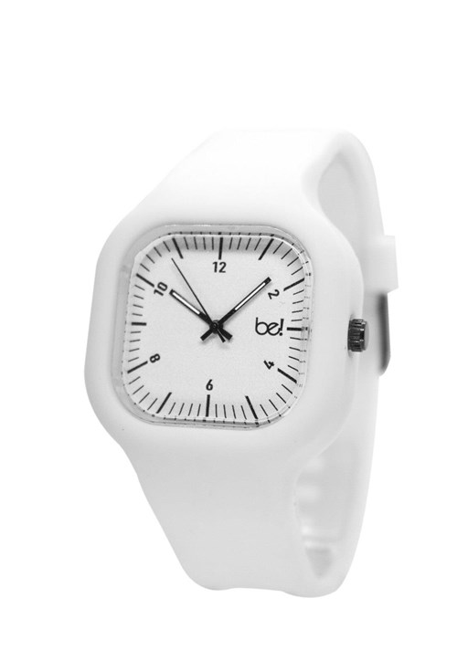 Relógio Classico Bewatchoficial Pulseira de Silicone Branco