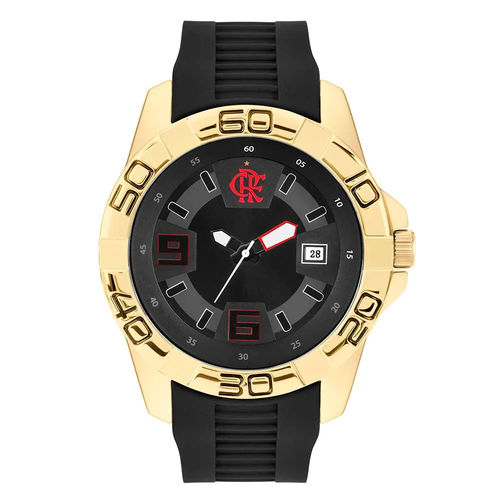 Relógio Clubes Technos Masculino Flamengo Dourado Fla2415ab/4p