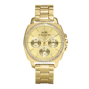 Relógio Coach Feminino Boyfriend Dourado 14502080