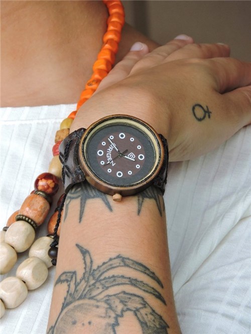 Relógio Colombiano Marrom Trançado (Marrom Trançado)