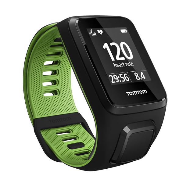 Relógio com GPS TomTom Runner 3 Cardio - Preto e Verde - Large