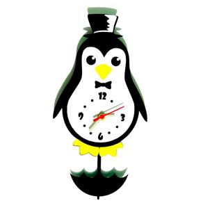 Relógio com Movimento Pinguim - Preto