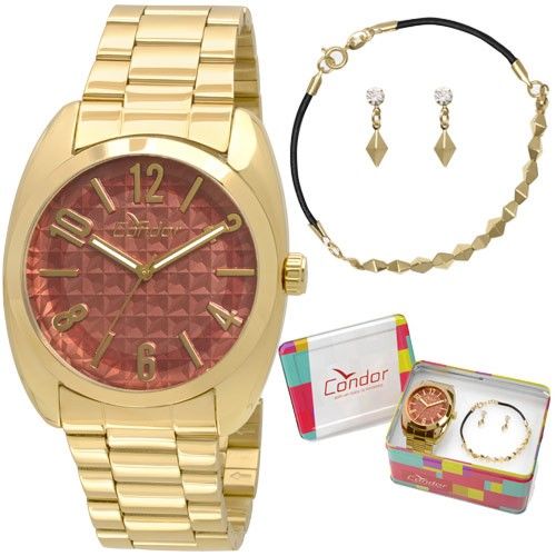 Relógio Condor Feminino Analógico Kit Pulseira Co2035kmw/k4r