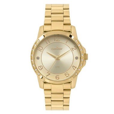 Relógio Condor Feminino Bracelete Dourado CO2035KOM/4D