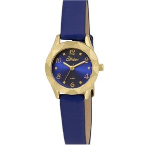 Relógio Condor Feminino Co2035kre/2a Dourado Couro Azul