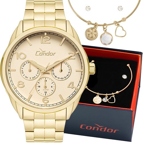 Relógio Condor Feminino CO6P29IH/K4D + Pulseira e Brincos - Technos