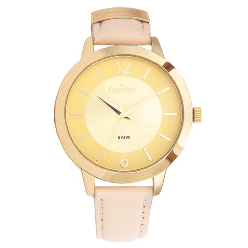 Relógio Condor Feminino Dourado Couro Co2035kyy/2d