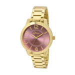 Relógio Condor Feminino Dourado Fundo Rosa CO2035KQE/K4T