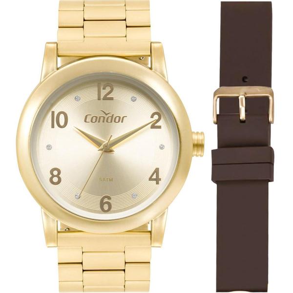 Relógio Condor Feminino Dourado Troca Pulseira CO2035MQO/T8M