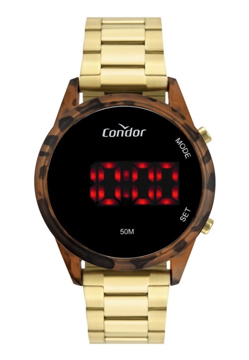 Relógio Condor Feminino Led Dourado COJHS31BAH7S