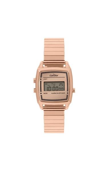 Relógio Condor Feminino Mini Quadrado Rose Digital COJH512AG