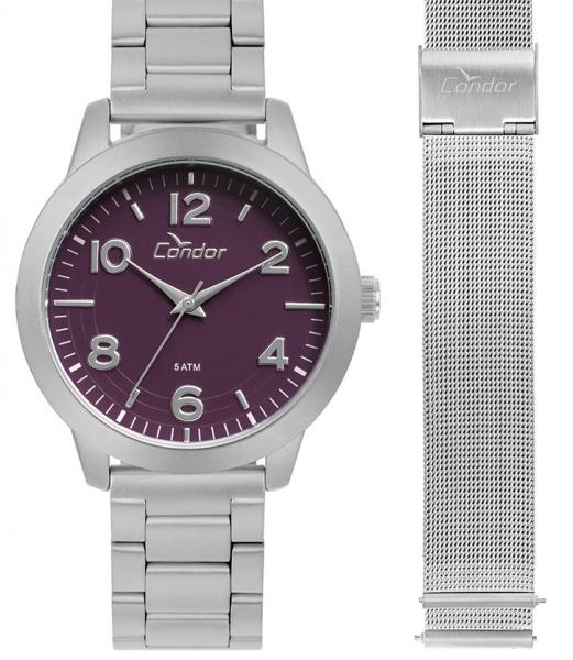 Relógio Condor Feminino Prata Troca Pulseira - Co2036kup/t3g