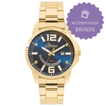 Relógio Condor Kit Dourado Azul Masculino Co2115ktm/k4a