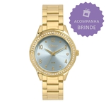 Relógio Condor Kit Dourado Metal Feminino Co2036kui/k4a