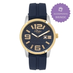 Relógio CONDOR KIT dourado silicone masculino CO2115KUN/K2A