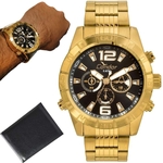 Relógio Condor Masculino Civic Dourado COVD54AW/4P + Carteira