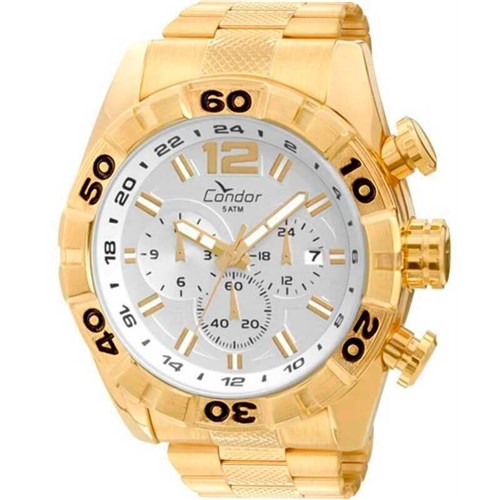 Relógio Condor Masculino Civic Dual Time Dourado Covd33aa/4K