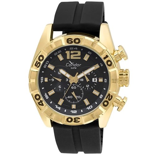 Relógio Condor Masculino Civic Preto e Dourado Covd33av8p