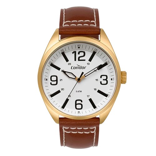 Relógio Condor Masculino Couro Dourado Co2035mpf/2B