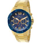 Relógio Condor Masculino Cronógrafo Dourado/azul Covd54aa/4a