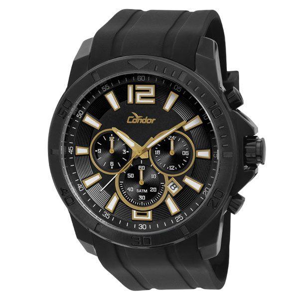 Relógio Condor Masculino Dual Time Black Covd33ad/3p