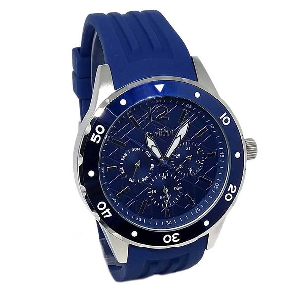 Relogio Condor Masculino Esportivo Multifunção Pulseira Silicone Fundo Azul