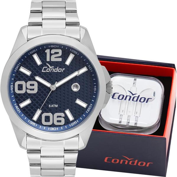 Relógio Condor Masculino Prata com Fone de Ouvido CO2115KSY/K3A