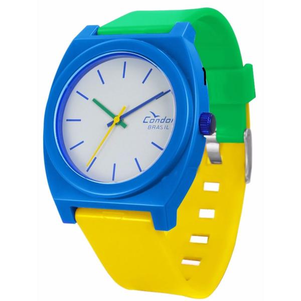 Relogio Condor New Unissex Km35139b -amarelo/verde/azul