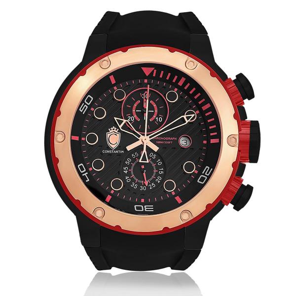 Relógio Constantim Chronograph Rose Black ZW30232R Borracha