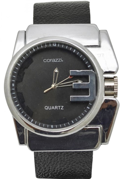 Relógio Corazzi Leather Deluxe 3 Preto