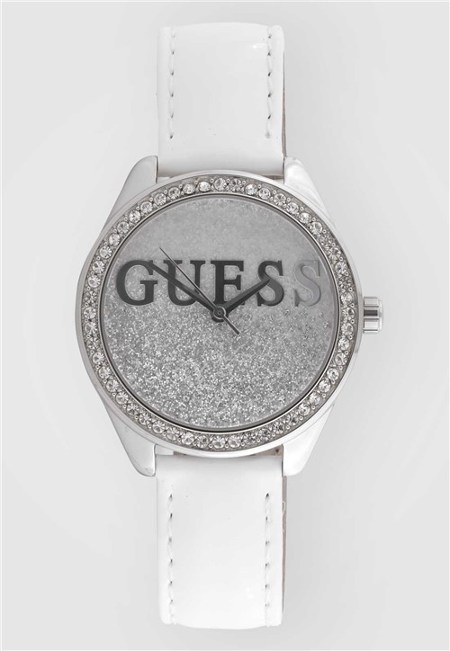 Relógio Couro Guess 92655L0GTNC2 Branco/Prata