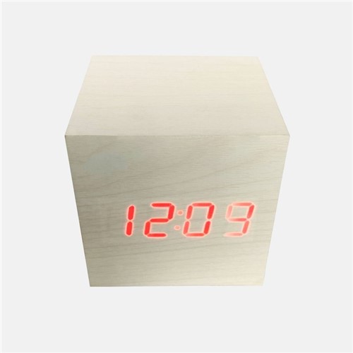 Relógio Cubo Digital Branco