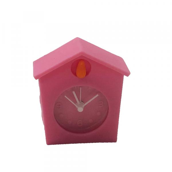Relógio Cuco Decorativo Personalizado Emborrachado Rosa 6x6 - Maisaz