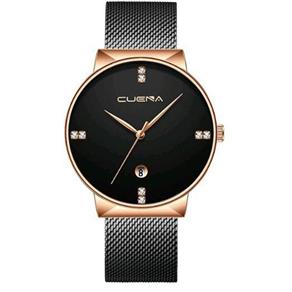 Relógio Cuena Black Espirion Pulseira Malha de Aço