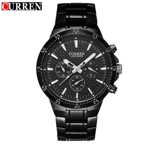 Relógio Curren 8063 Masculino Luxo Preto