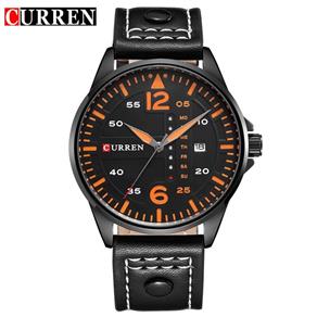 Relógio Curren 8224 Masculino Preto Laranja