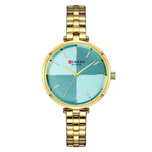 Relógio Curren Analógico C9043L Dourado e Azul