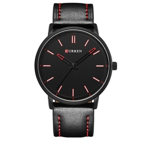 Relógio Curren M8233 Pulseira de Couro Preto